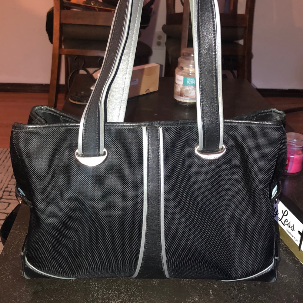 Tumi Elements Ballistic Nylon w/Leather Trim Handbag (Black)